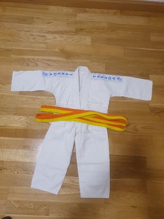 Traje de Judo/Karate TAKEDA Blanco y Naranja