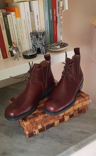 Stivaletti stringati in pelle marrone Zanotti