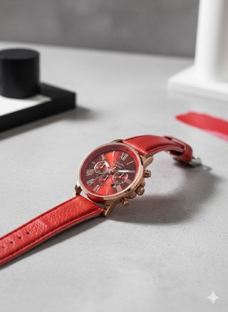 Orologio da polso rosso e oro