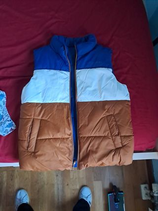 Chaleco reversible acolchado color block
