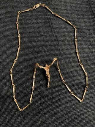 Cristo Dalí y Cadena Clavos Oro Macizo