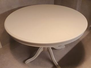 Tavolo rotondo in legno verniciato bianco