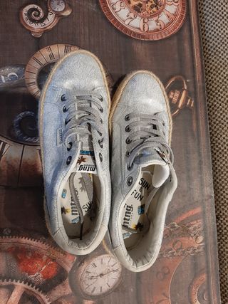 Zapatillas bajas esparto plateadas