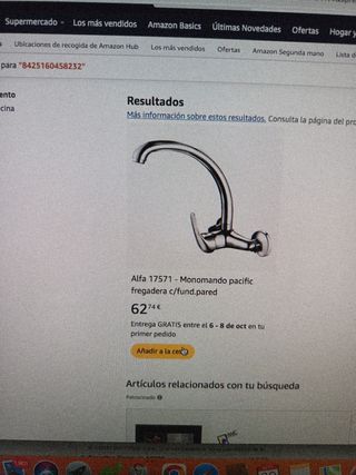 Grifo Fregadero Pared Fundido 150mm