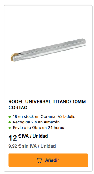 10 Ruedas Cortadora Cortag  Rodel Universal Ø10 mm
