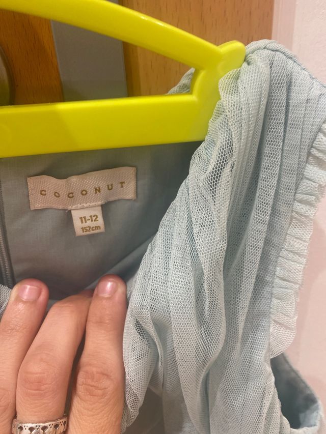 Vestido de tul verde menta