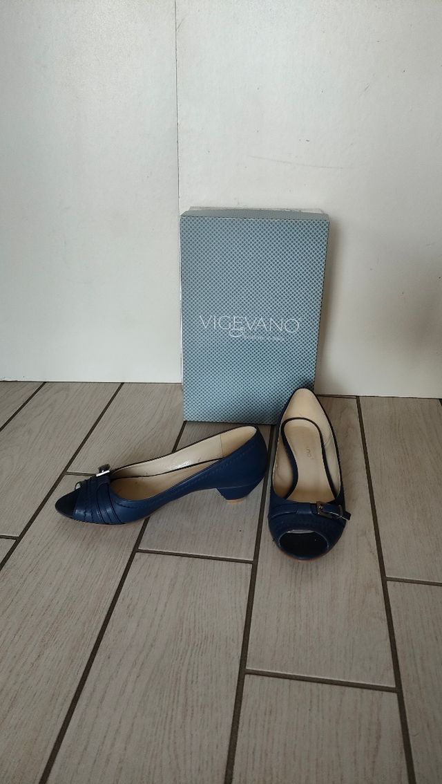 Scarpe Vigevano donna n.37 blu aperte