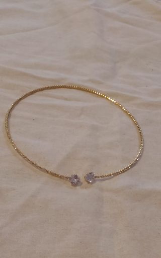 Gargantilla circonitas cúbicas brillantes oro/plat