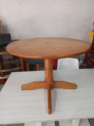 Mesa redonda madera maciza 60cm