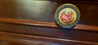 Juego 2 Mesitas y Cómoda Vintage Madera y Mármol