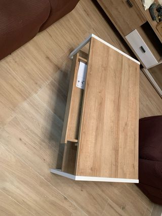 Mesa baja salón madera y metal