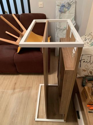 Mesa baja salón madera y metal