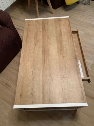 Mesa baja salón madera y metal