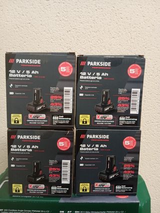 Parkside 12V 5Ah Batería Ion Litio (4 uds)