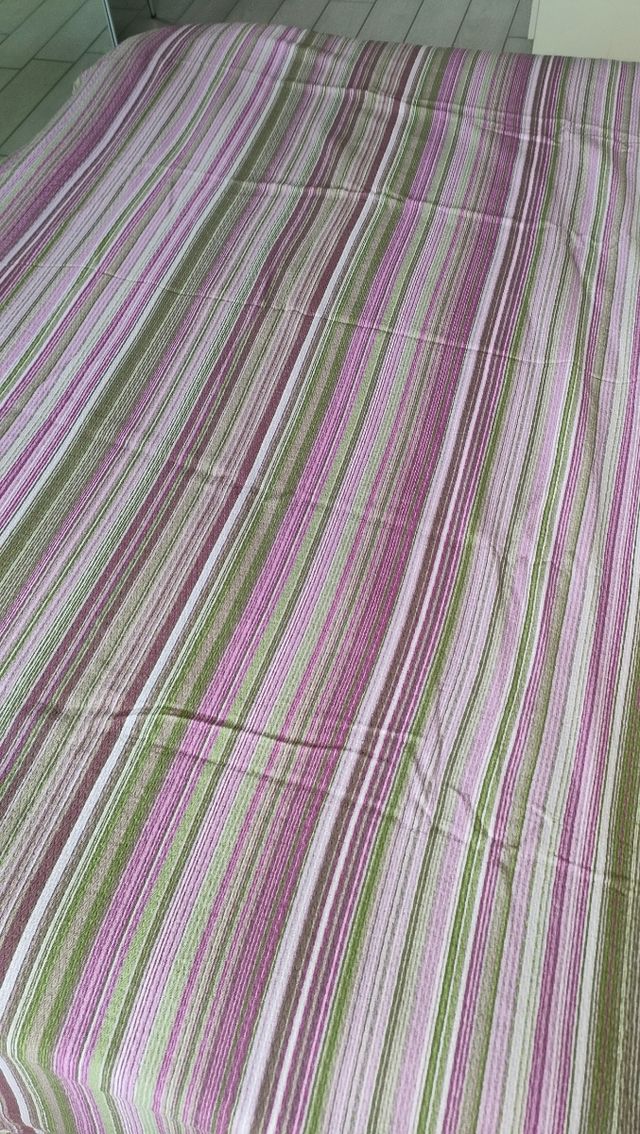 Coprispalle matrimoniale rigato