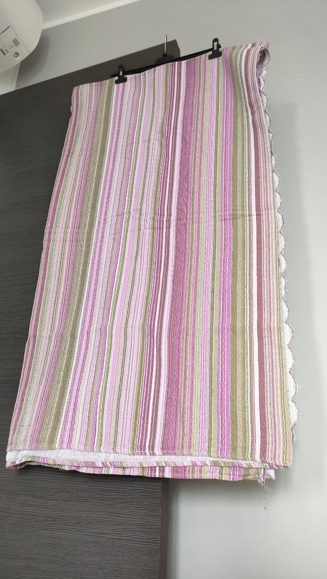 Coprispalle matrimoniale rigato