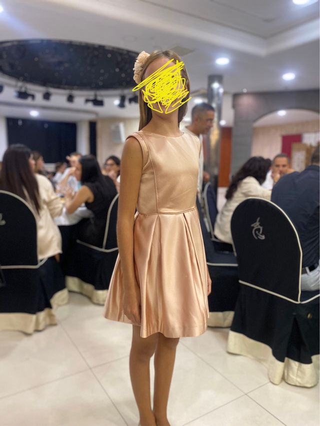 Vestido de fiesta satinado más diadema a juego