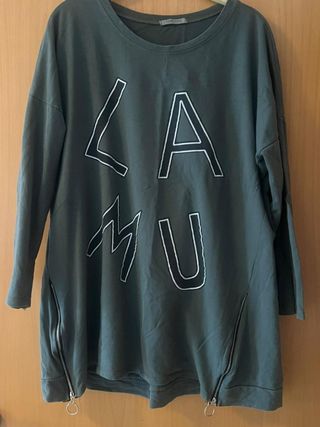 Jersey verde militar con cremalleras