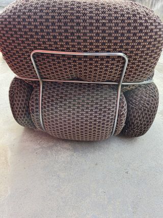 Poltrona vintage design moderno tessuto metallo