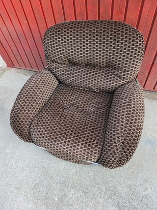 Poltrona vintage design moderno tessuto metallo