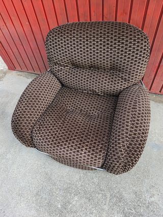 Poltrona vintage design moderno tessuto metallo
