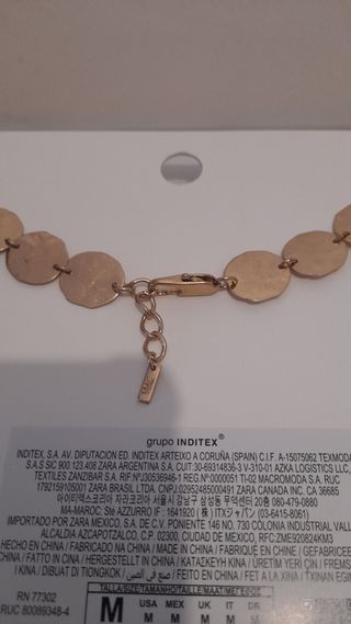 Collar babero metal dorado Zara