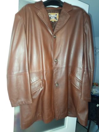 Chaqueta de piel Europa Piel marrón hombre