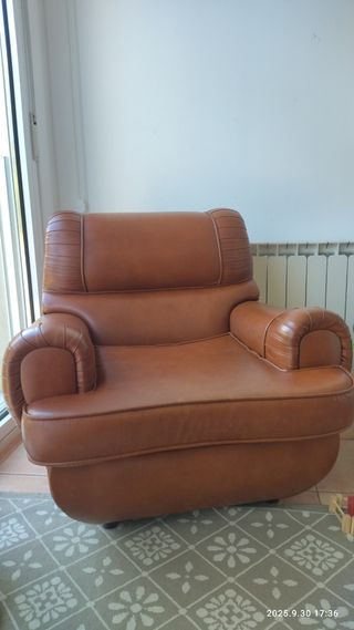 Sillón de piel marrón