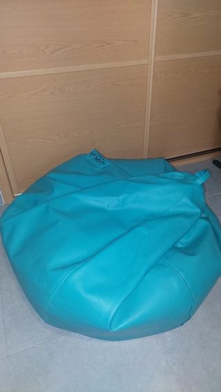 Puf Bolas Azul Piel Sintética
