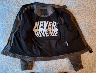 Cazadora Biker de Piel Redskins Negra