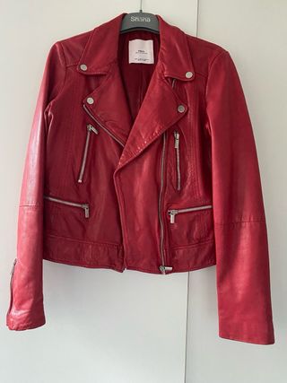 Cazadora Piel Roja Mango Talla S