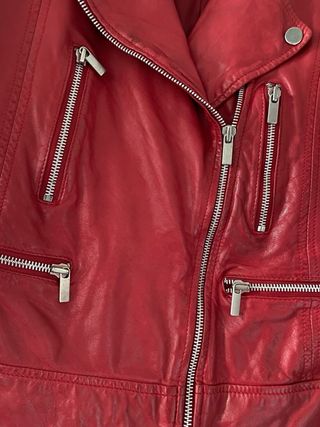 Cazadora Piel Roja Mango Talla S