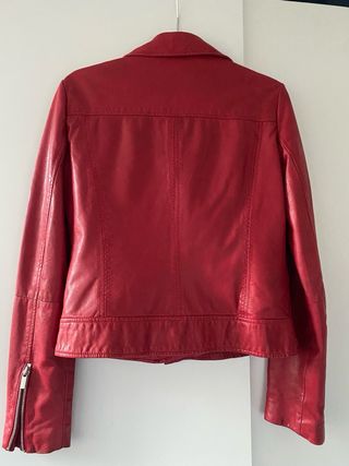 Cazadora Piel Roja Mango Talla S