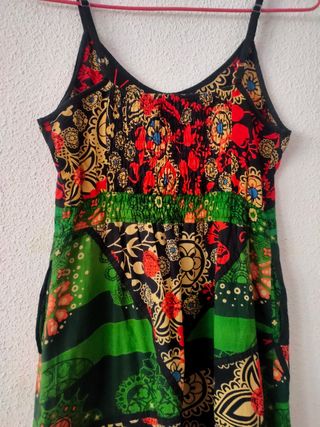 Vestido verde tirantes estampado