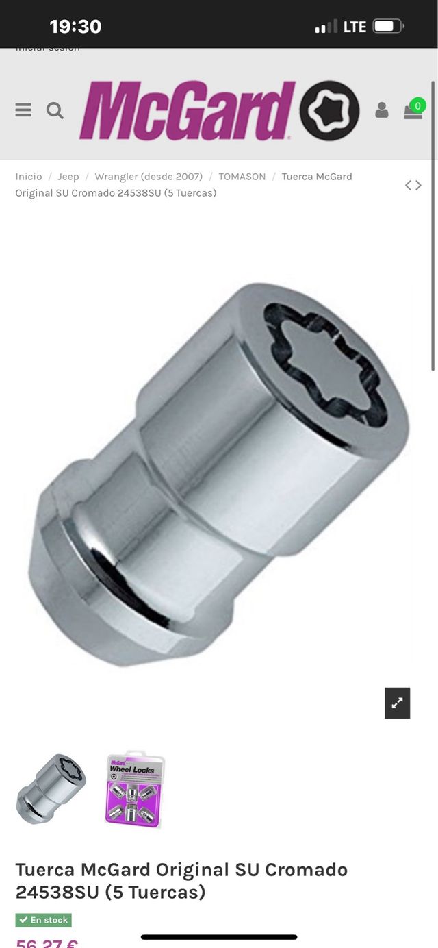 Tuerca McGard Original SU Cromado 24538SU