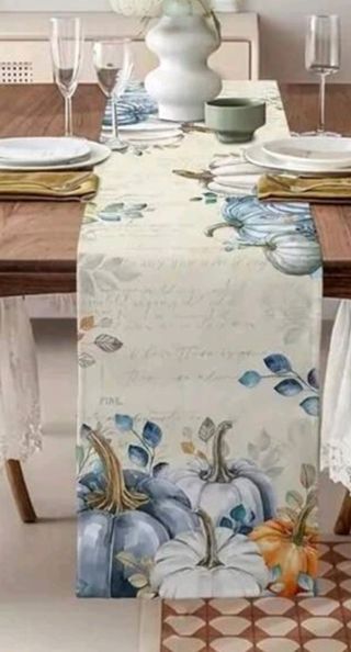 Runner da Tavola Zucca Azzurra 33x90cm