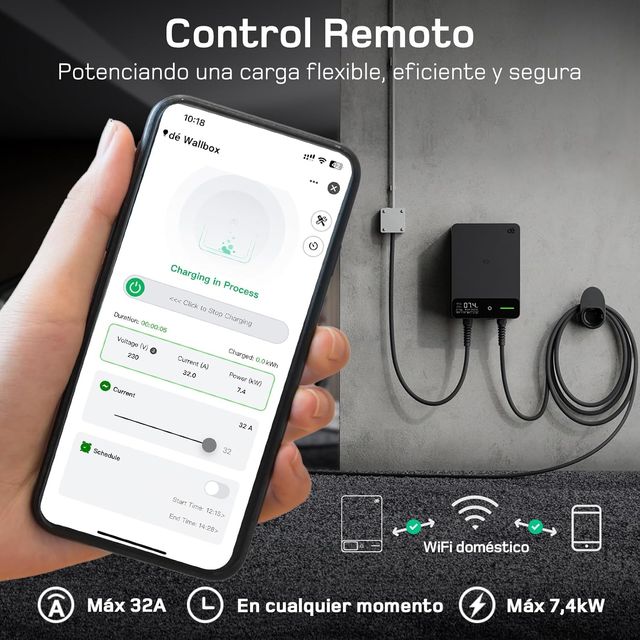Wallbox Estación Carga Coche Eléctrico 7.4kW