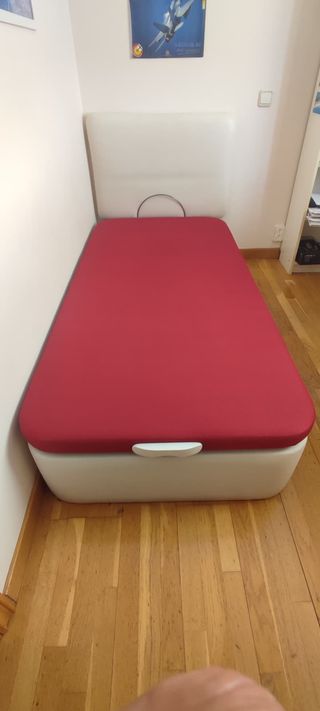 Cama 90x190 BEDLAN con canapé polipiel