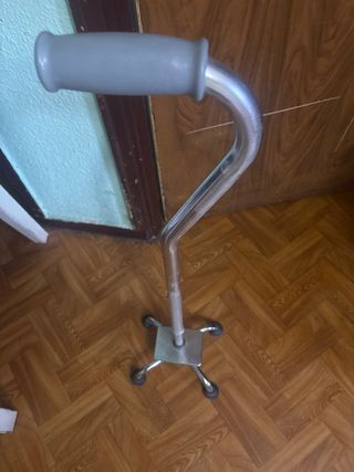 Bastón 4 patas aluminio plegable