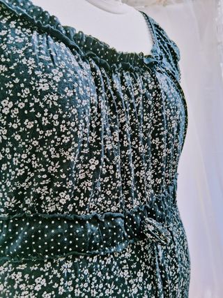 Vestido corte imperio negro. Estampado Talla XL