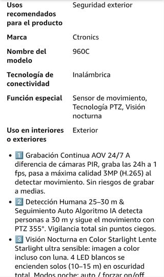 Cámara exterior Ctronics solar 3G/4G