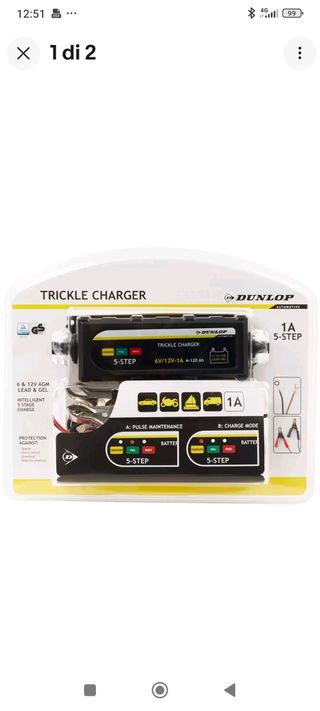 Caricabatterie Dunlop 6V/12V 1A 5 Step