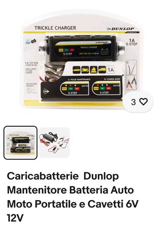 Caricabatterie Dunlop 6V/12V 1A 5 Step