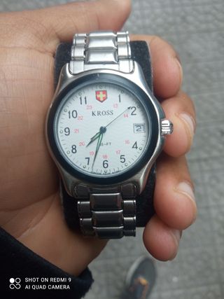 Reloj Kross Original Plata y Blanco