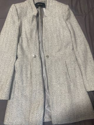 Abrigo Zara Gris Talla M