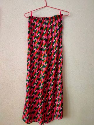 Pantalón ancho estampado multicolor