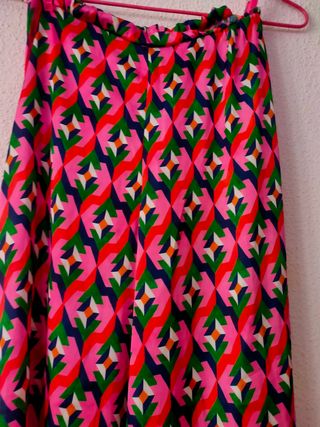 Pantalón ancho estampado multicolor