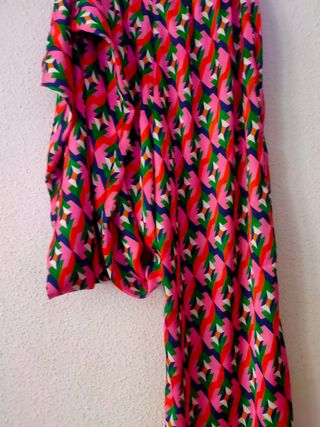 Pantalón ancho estampado multicolor