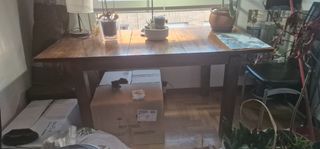 Mesa de comedor extensible de madera