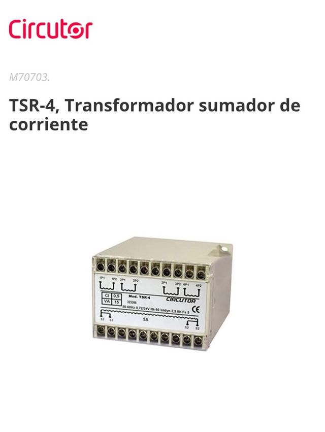 Circutor TSR-4 Transformador Sumador Corriente